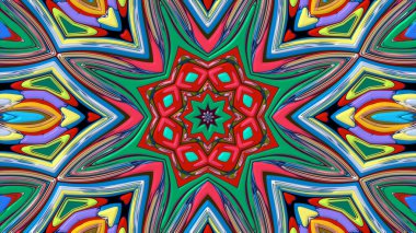 Yaz için renkli simetrik soyut kaleydoskop arkaplan deseni