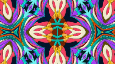 Renkli simetrik soyut kaleydoskop arkaplan deseni
