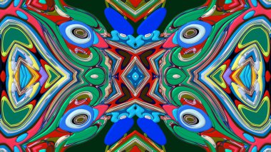 Yaz için renkli simetrik soyut kaleydoskop arkaplan deseni