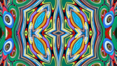 Yaz için renkli simetrik soyut kaleydoskop arkaplan deseni