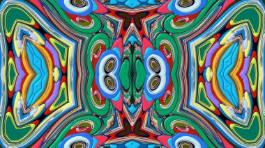 Yaz için renkli simetrik soyut kaleydoskop arkaplan deseni