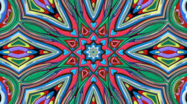 Yaz için renkli simetrik soyut kaleydoskop arkaplan deseni