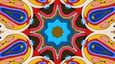 Yaz için renkli simetrik soyut kaleydoskop arkaplan deseni