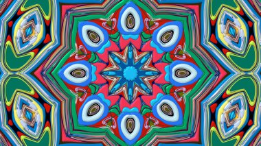 Yaz için renkli simetrik soyut kaleydoskop arkaplan deseni