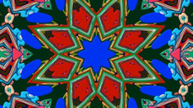 Yaz için renkli simetrik soyut kaleydoskop arkaplan deseni