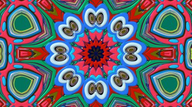 Yaz için renkli simetrik soyut kaleydoskop arkaplan deseni