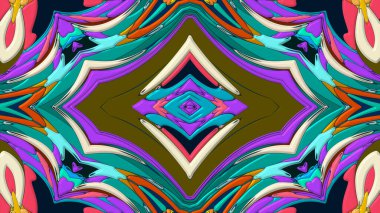 Yaz için renkli simetrik soyut kaleydoskop arkaplan deseni