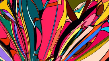 Renkli bir yaz titreşimi için canlı Psikedelik Fraktal Arkaplan