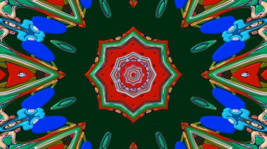 Yaz için renkli simetrik soyut kaleydoskop arkaplan deseni