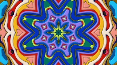Yaz için renkli simetrik soyut kaleydoskop arkaplan deseni