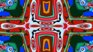 Yaz için renkli simetrik soyut kaleydoskop arkaplan deseni