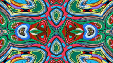 Yaz için renkli simetrik soyut kaleydoskop arkaplan deseni