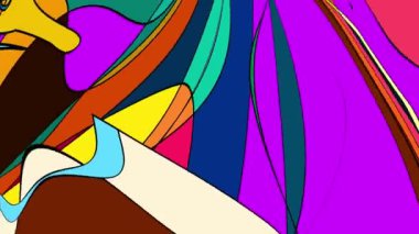 Yaz Müziği için Renkli Geometrik ve Psikedelik Hareket Grafik Görüntü Canlandırma Arkaplanı