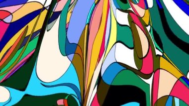 Yaz Müziği için Renkli Geometrik ve Psikedelik Hareket Grafik Görüntü Canlandırma Arkaplanı