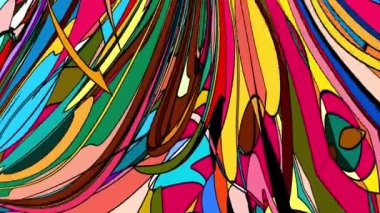 Yaz Müziği için Renkli Geometrik ve Psikedelik Hareket Grafik Görüntü Canlandırma Arkaplanı