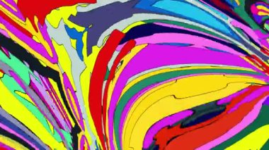 Yaz Müziği için Renkli Geometrik ve Psikedelik Hareket Grafik Görüntü Canlandırma Arkaplanı