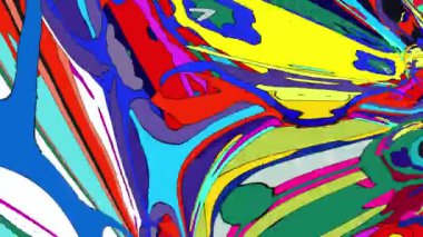 Yaz Müziği için Renkli Geometrik ve Psikedelik Hareket Grafik Görüntü Canlandırma Arkaplanı