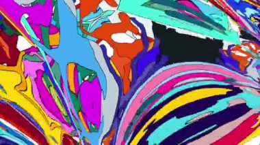 Yaz Müziği için Renkli Geometrik ve Psikedelik Hareket Grafik Görüntü Canlandırma Arkaplanı