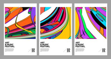 2025 Yeni Yıl Festivali için sanat ve müzik rengarenk psikedelik soyut arka plan