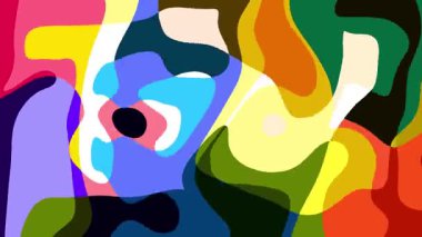 Yaz Müziği için Renkli Geometrik ve Psikedelik Hareket Grafik Görüntü Canlandırma Arkaplanı