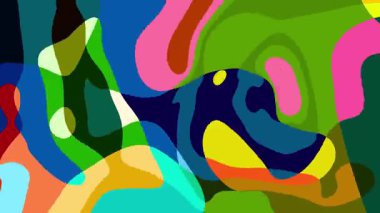 Yaz Müziği için Renkli Geometrik ve Psikedelik Hareket Grafik Görüntü Canlandırma Arkaplanı