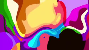 Yaz Müziği için Renkli Geometrik ve Psikedelik Hareket Grafik Görüntü Canlandırma Arkaplanı