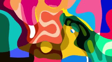 Yaz Müziği için Renkli Geometrik ve Psikedelik Hareket Grafik Görüntü Canlandırma Arkaplanı