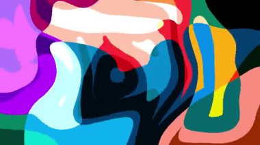 Yaz Müziği için Renkli Geometrik ve Psikedelik Hareket Grafik Görüntü Canlandırma Arkaplanı