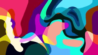 Yaz Müziği için Renkli Geometrik ve Psikedelik Hareket Grafik Görüntü Canlandırma Arkaplanı