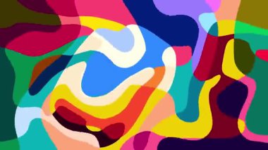 Yaz Müziği için Renkli Geometrik ve Psikedelik Hareket Grafik Görüntü Canlandırma Arkaplanı