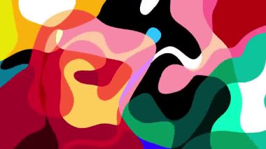 Yaz Müziği için Renkli Geometrik ve Psikedelik Hareket Grafik Görüntü Canlandırma Arkaplanı