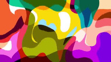 Yaz Müziği için Renkli Geometrik ve Psikedelik Hareket Grafik Görüntü Canlandırma Arkaplanı