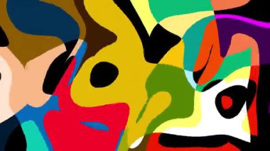 Yaz Müziği için Renkli Geometrik ve Psikedelik Hareket Grafik Görüntü Canlandırma Arkaplanı