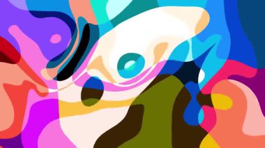 Yaz Müziği için Renkli Geometrik ve Psikedelik Hareket Grafik Görüntü Canlandırma Arkaplanı