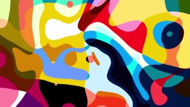 Yaz Müziği için Renkli Geometrik ve Psikedelik Hareket Grafik Görüntü Canlandırma Arkaplanı