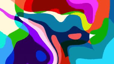 Yaz Müziği için Renkli Geometrik ve Psikedelik Hareket Grafik Görüntü Canlandırma Arkaplanı