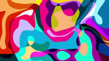 Yaz Müziği için Renkli Geometrik ve Psikedelik Hareket Grafik Görüntü Canlandırma Arkaplanı