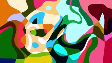 Yaz Müziği için Renkli Geometrik ve Psikedelik Hareket Grafik Görüntü Canlandırma Arkaplanı