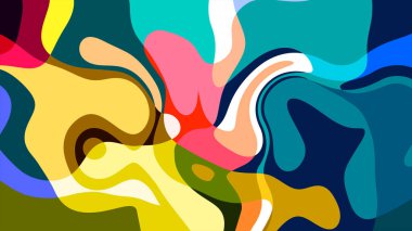 Yaz koleksiyonu için renkli sıvı ve sıvı soyut arkaplan