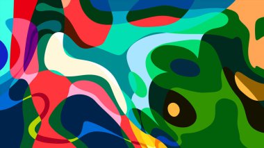 Yaz koleksiyonu için vektör renkli sıvı ve sıvı soyut arkaplan