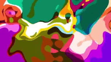 Yaz Müziği için Renkli Geometrik ve Psikedelik Hareket Grafik Görüntü Canlandırma Arkaplanı