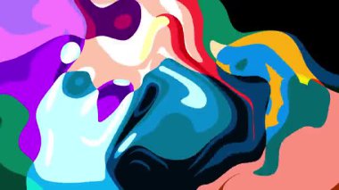 Yaz Müziği için Renkli Geometrik ve Psikedelik Hareket Grafik Görüntü Canlandırma Arkaplanı