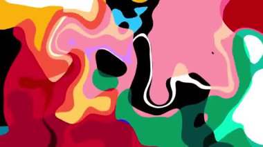 Yaz Müziği için Renkli Geometrik ve Psikedelik Hareket Grafik Görüntü Canlandırma Arkaplanı