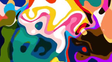 Yaz Müziği için Renkli Geometrik ve Psikedelik Hareket Grafik Görüntü Canlandırma Arkaplanı