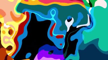 Yaz Müziği için Renkli Geometrik ve Psikedelik Hareket Grafik Görüntü Canlandırma Arkaplanı