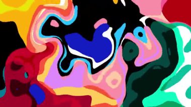 Yaz Müziği için Renkli Geometrik ve Psikedelik Hareket Grafik Görüntü Canlandırma Arkaplanı