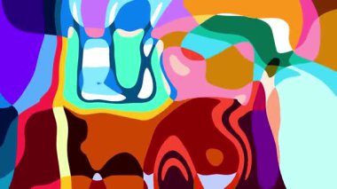 Yaz Müziği için Renkli Geometrik ve Psikedelik Hareket Grafik Görüntü Canlandırma Arkaplanı