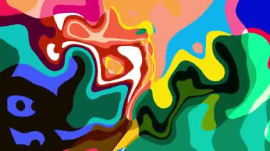 Yaz Müziği için Renkli Geometrik ve Psikedelik Hareket Grafik Görüntü Canlandırma Arkaplanı