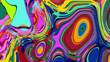 Renkli boyalı soyut posteri. hipnotik girdaplar 