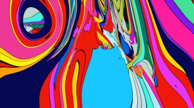 Hipnotik girdaplar. parlak renkli boya ile yaratıcı arkaplan  